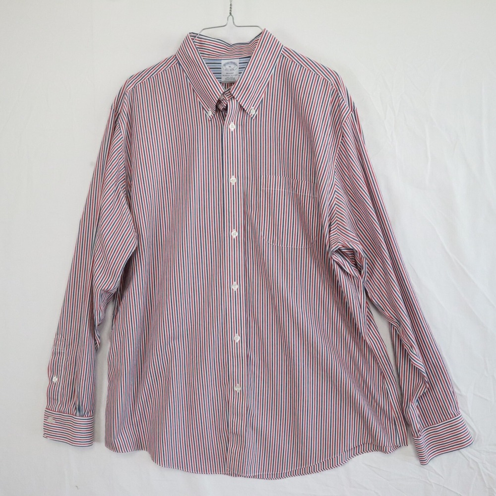 Brooks Brothers Shirt Mens XL Regent Non Iron Button Down‎ Striped Long Sleeve